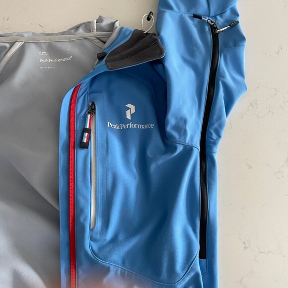 Peak Performance Windstopper Soft Shell Blacklight Hooded Fitted Jacket Blue S - Picture 13 of 16